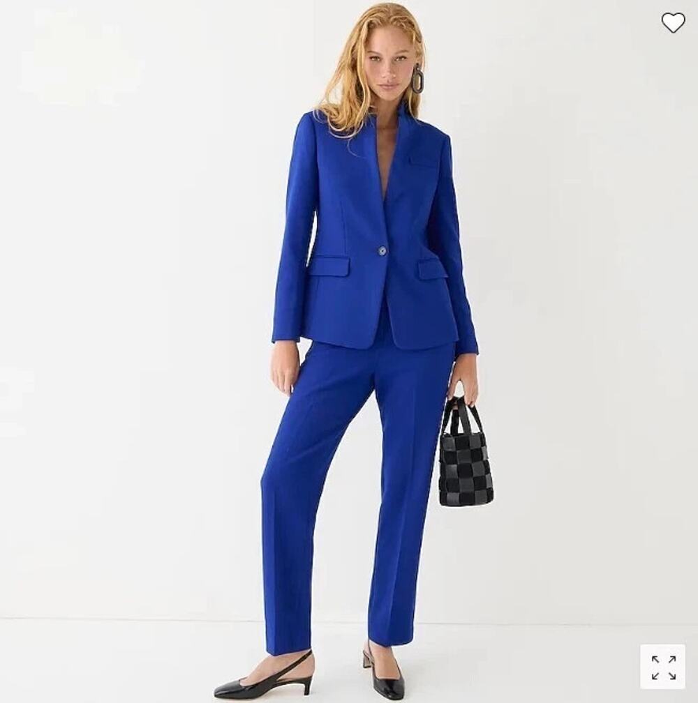 NWT $158 J. Crew Kate Straight Leg Pant Blue BK251 Sz 4